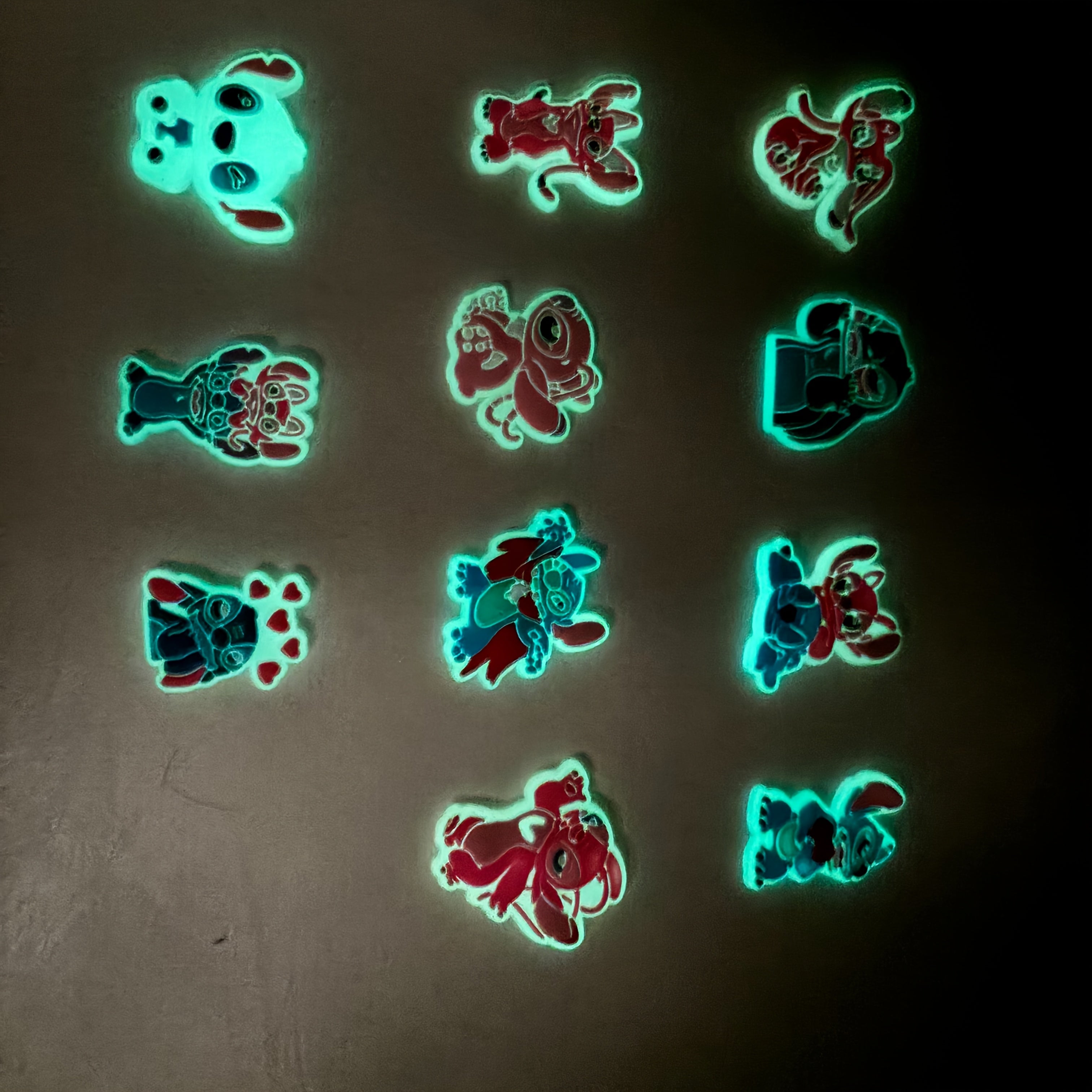 Kids Glow-in-the-Dark Detachable Shoe Charms - Disney Stitch Accessories