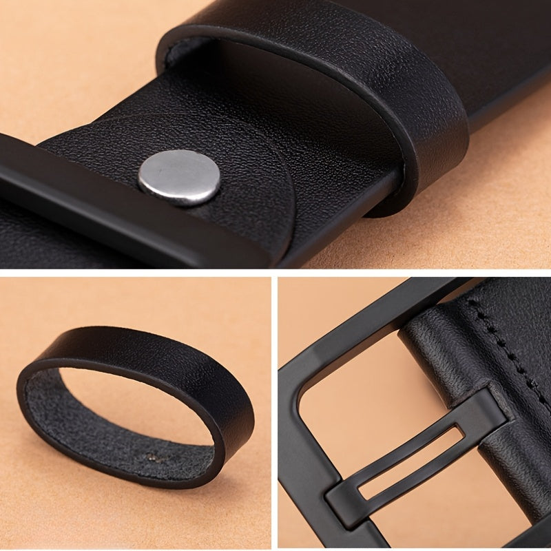 Мужской повседневный ремень из натуральной кожи с пряжкой из сплава для джинсов