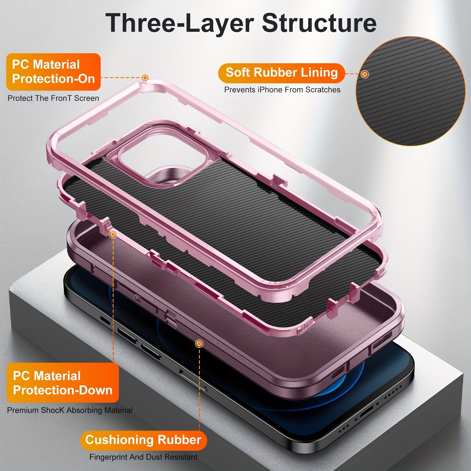 Shockproof TPU PC Phone Case for iPhone 14 13 12 8 with Air Cushion Protection