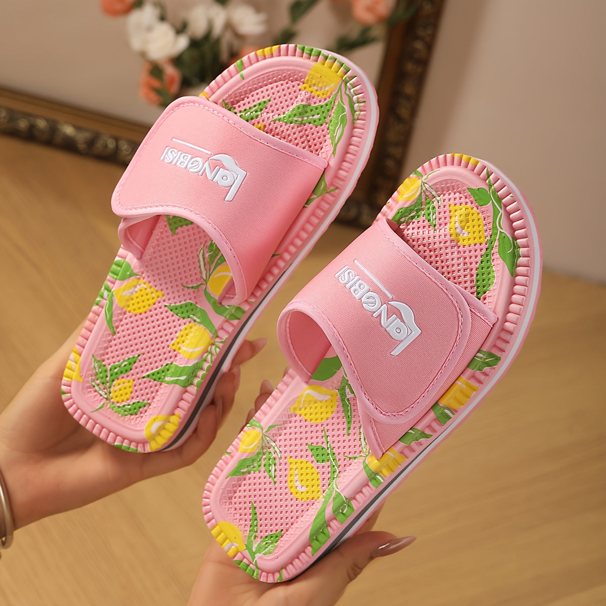 Women's Summer Fabric Sandals Open Toe EVA Sole Hook-and-Loop Closure