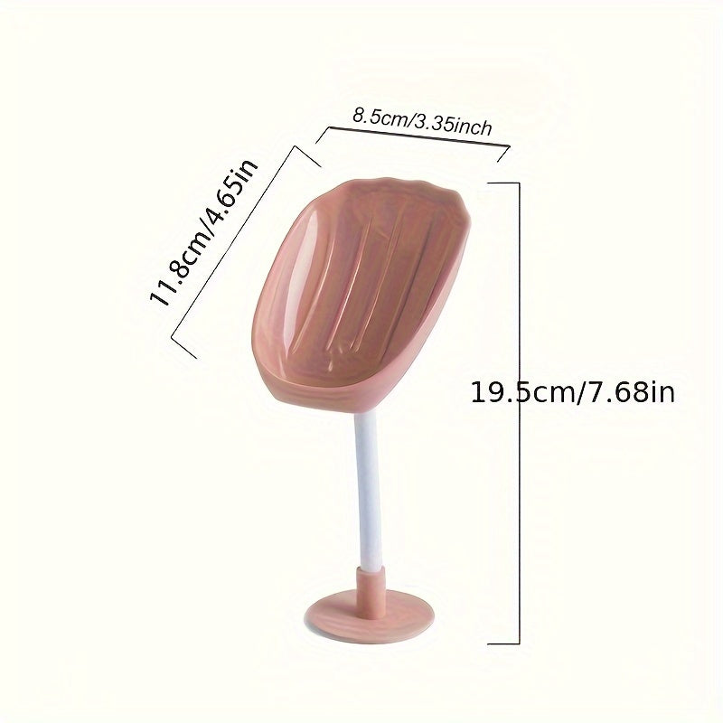 Wall-Mounted Self-Draining Soap Dish with Lotus Leaf Design Plastic Bathroom Kitchen