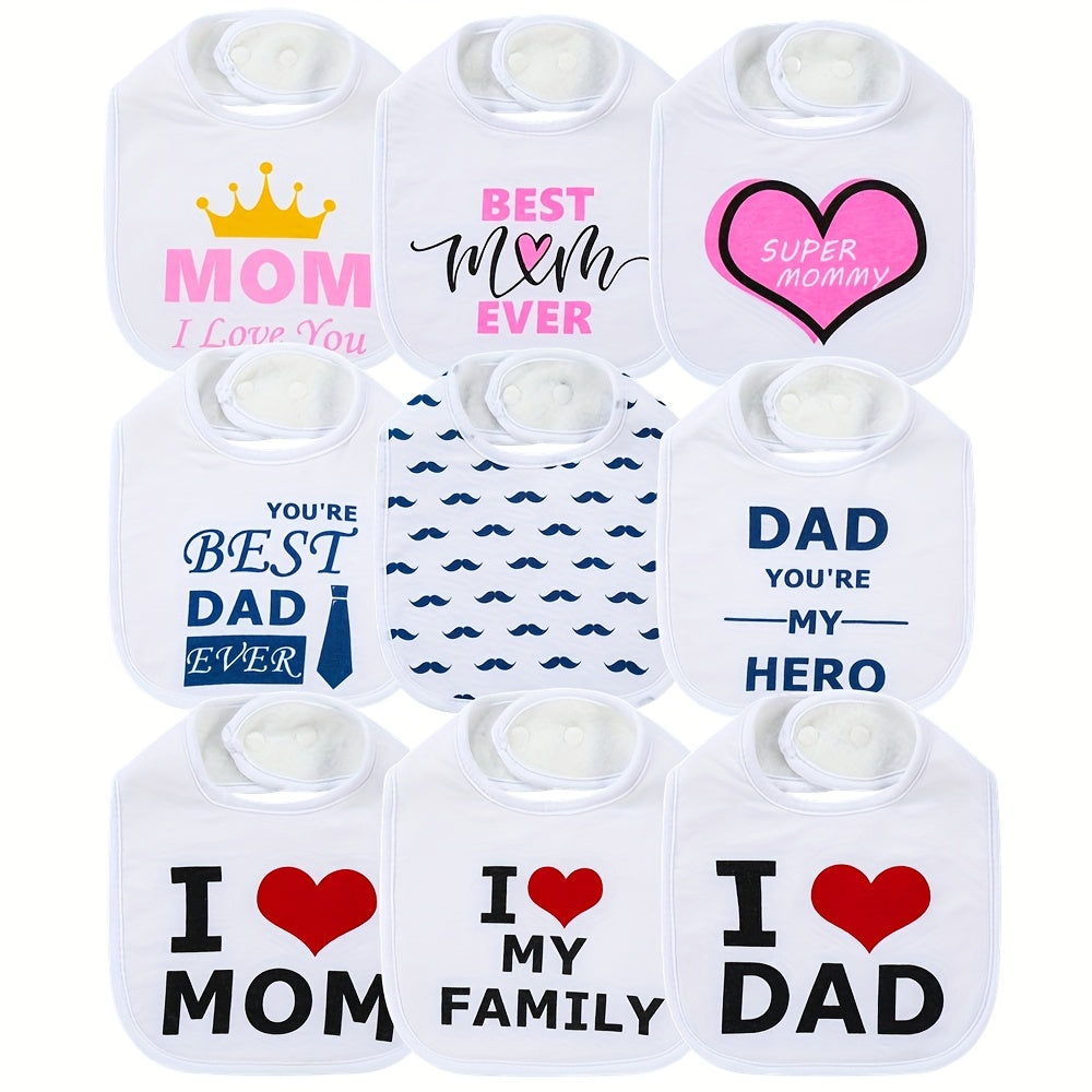 Set of 3 Baby Bibs for Teething and Drooling, Soft Cotton, Reusable