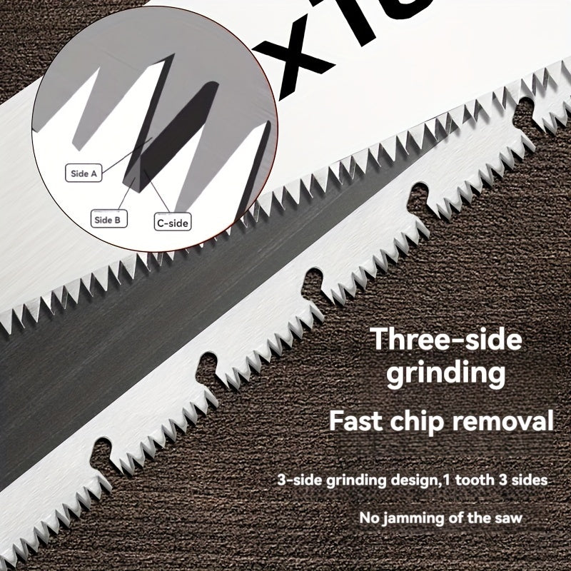 21-Inch Hand Saw for Woodworking with Ergonomic Grip Rust-Proof Triple-Serrated Blade for Pruning Felling