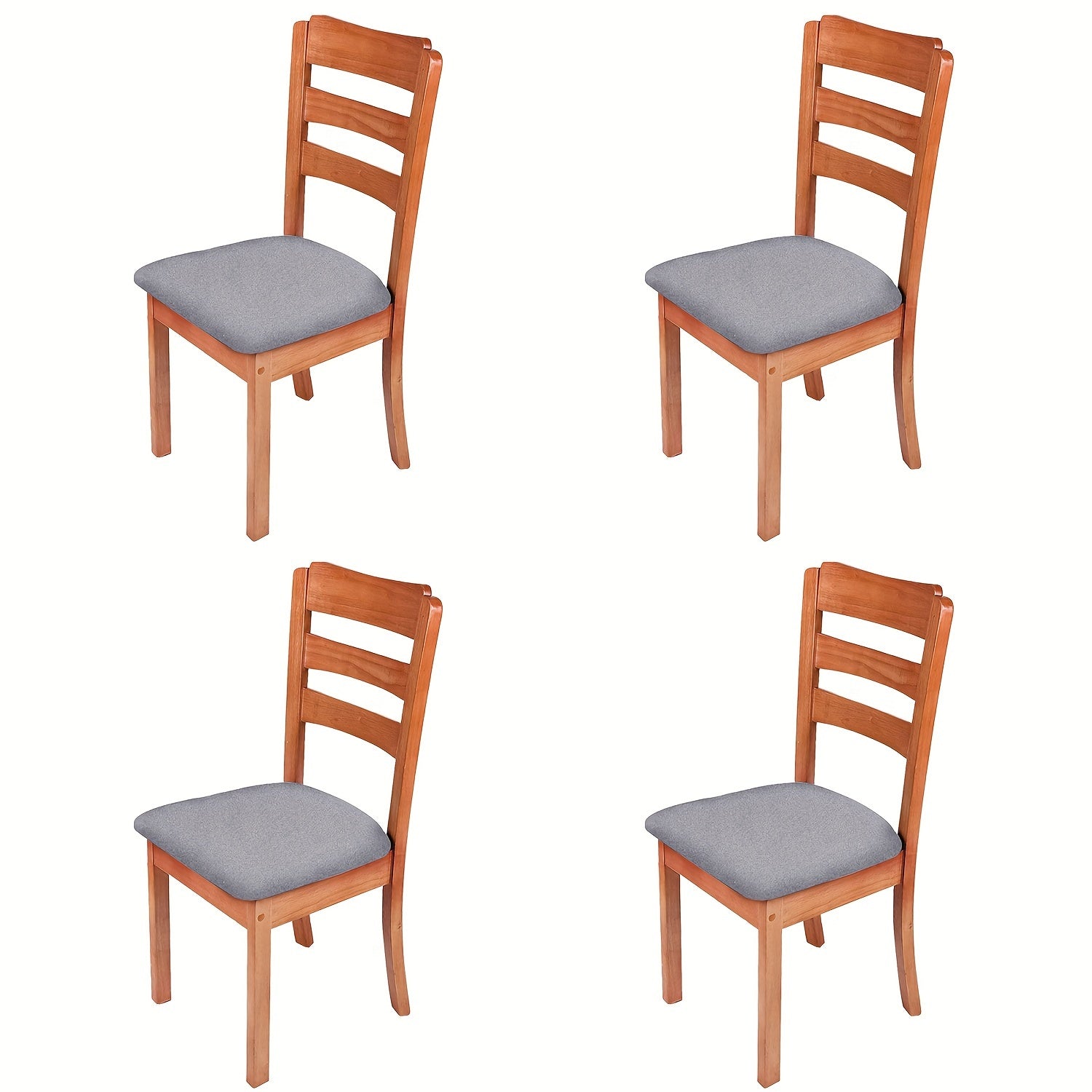 4/6pcs Waterproof Polyester Spandex Chair Seat Covers with Elastic Band Slipcovers