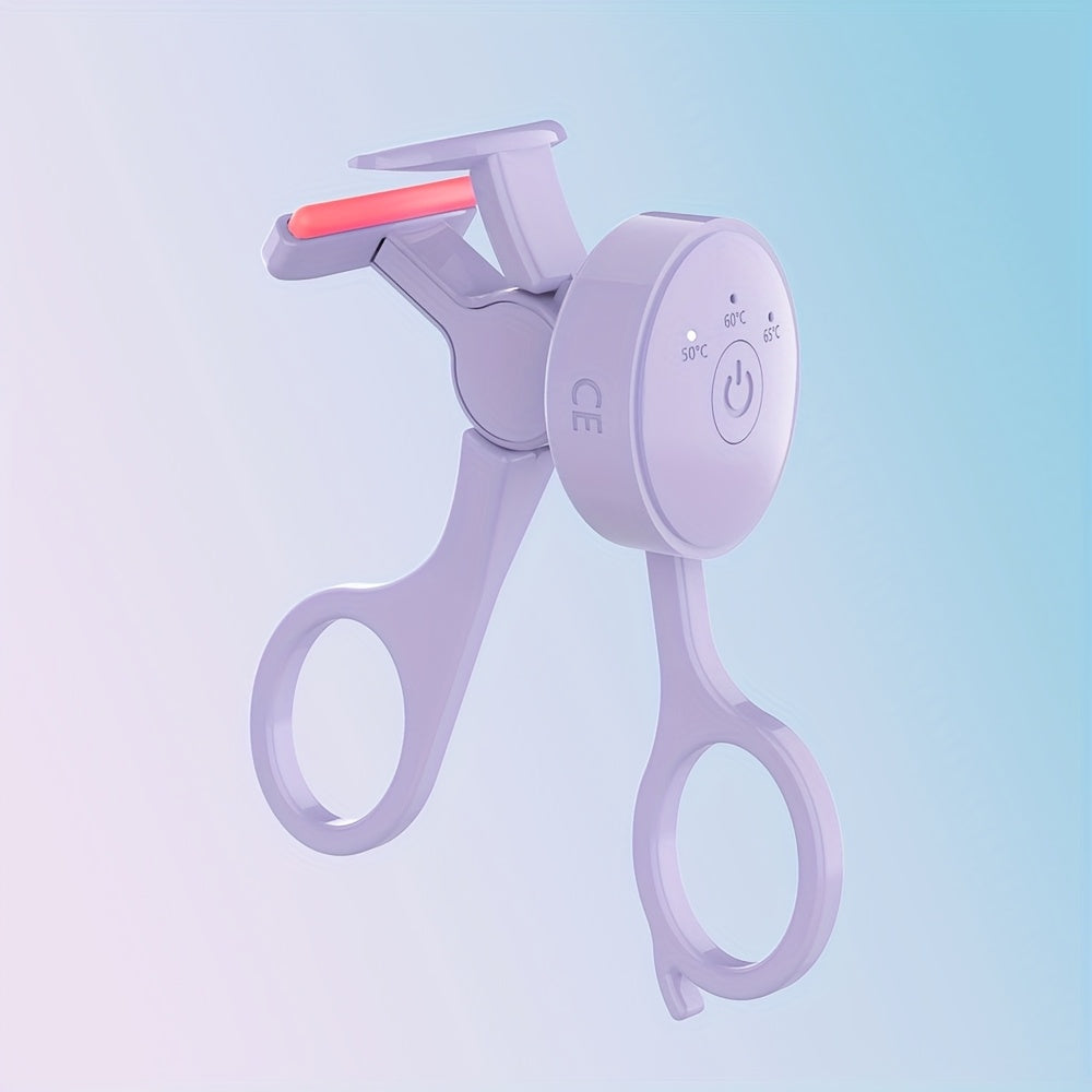 rizador de pestañas calefactable recargable con control de temperatura de 3 velocidades rosa