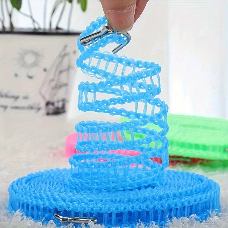 Set of 3 Extendable Nylon Laundry Clotheslines 3-10m Wind-Resistant for Home and Travel