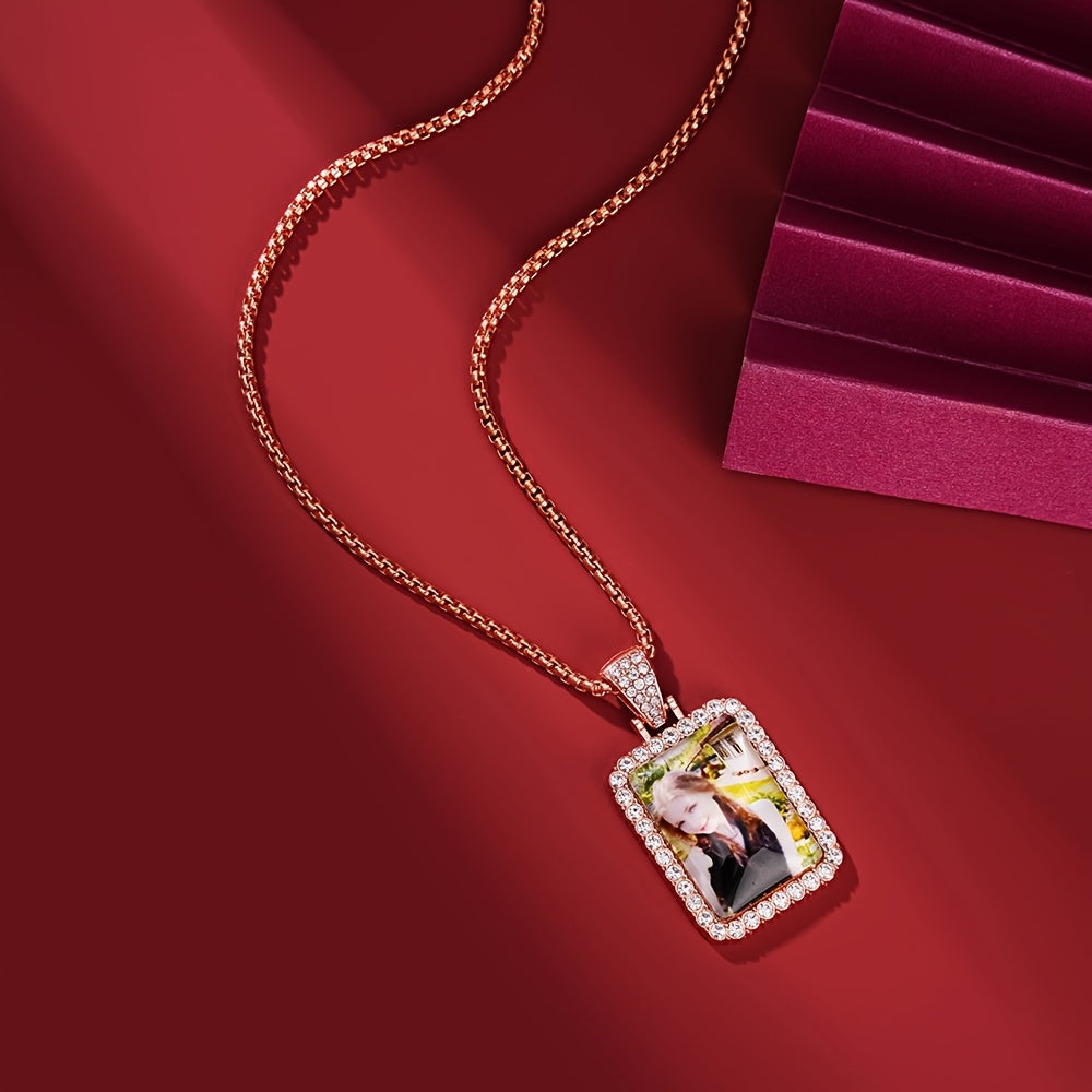 Bohem uslubidagi suratli locket taqinchi bilan rhinestone pendants zinc alloy sovgʻa