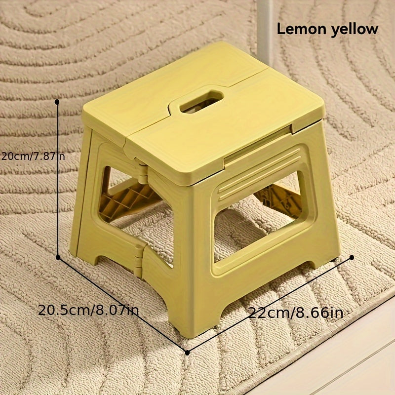 Square Plastic Folding Stool Adjustable Slip-Resistant Portable for Travel and Fishing