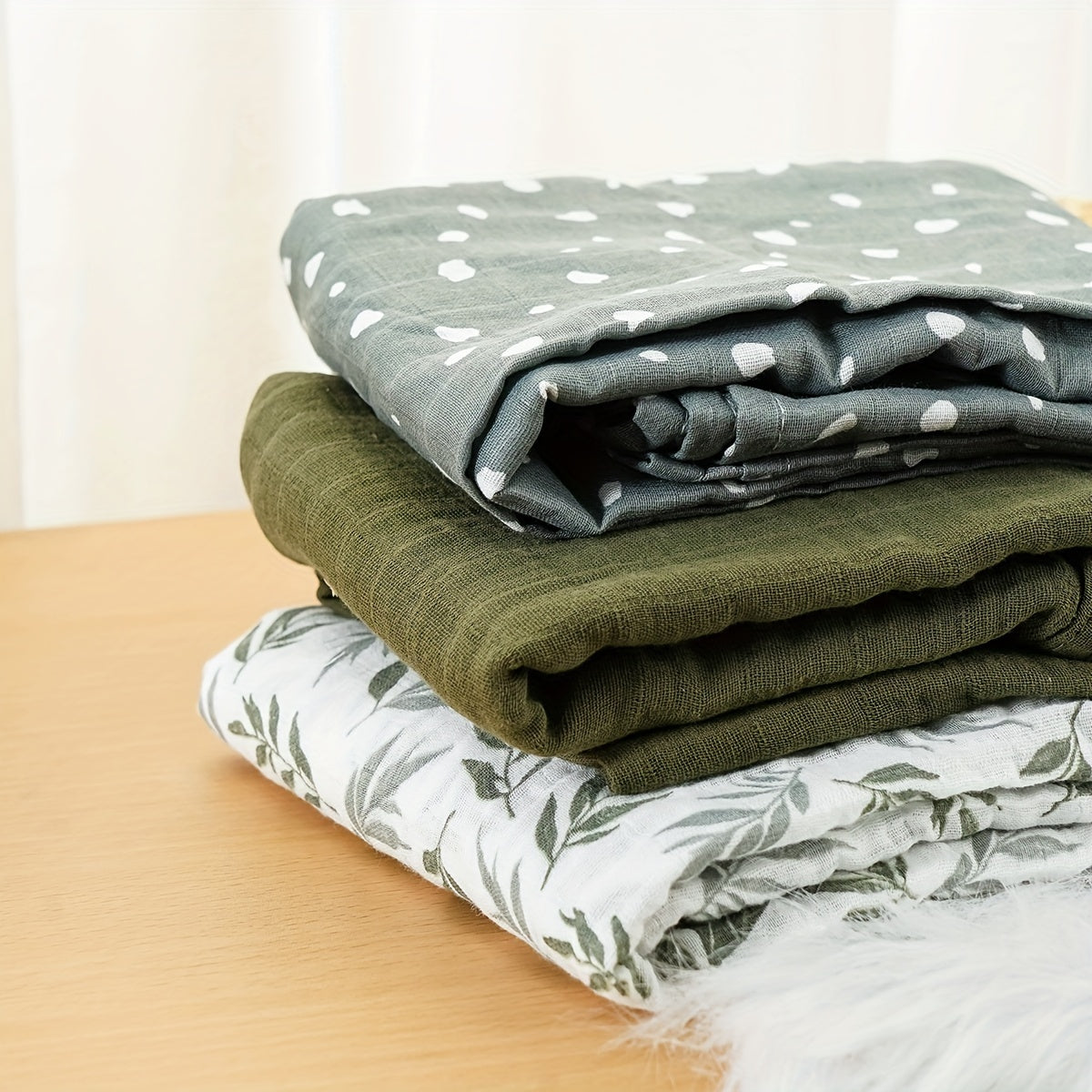 Juego de 3 mantas de muselina para bebé, acolchados ligeros y transpirables para verano en varios colores