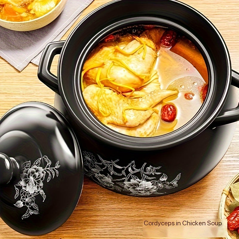 Керамическое кашпо с высокой температурной стойкостью и большим объемом - овальная кастрюля для супа, идеальная для домашней кулинарии и ресторанного использования, гарантированно не трескается