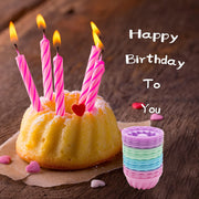 Silicone Muffin Cups Set 12 Fluted Tube Cake Liners Reusable Mini Bundt Molds