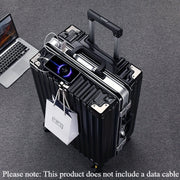 20-Inch Aluminum Frame Spinner Luggage with Password Lock for Men and Women