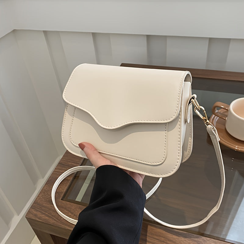 Women's Small Square Saddle Bag Crossbody Shoulder Bag PU Fashion Lightweight