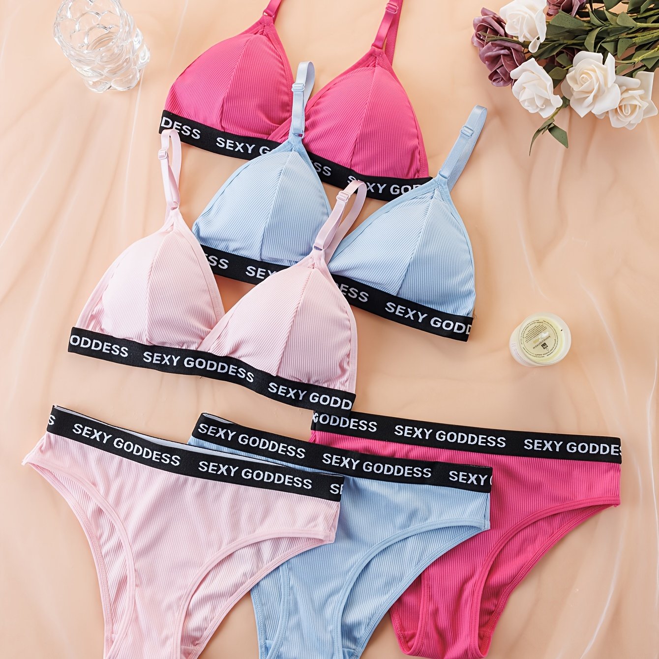 Women's Backless Lingerie Set with Removable Padding and High Support Briefs in Solid Colors