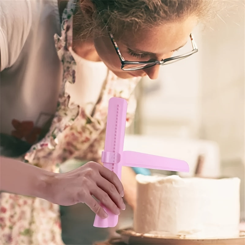 Cake Icing Smoother Tool Set with Handle Plastic Baking Decorating Accessories