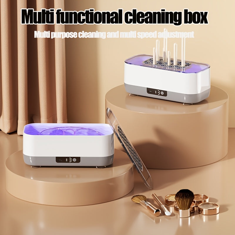 USB Rechargeable Portable Cleaner for Glasses Jewelry Dentures with High-Frequency Vibration