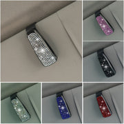 Unisex Rhinestone Sun Visor Glasses Holder Dazzling Multi-Color Jewelry Clip