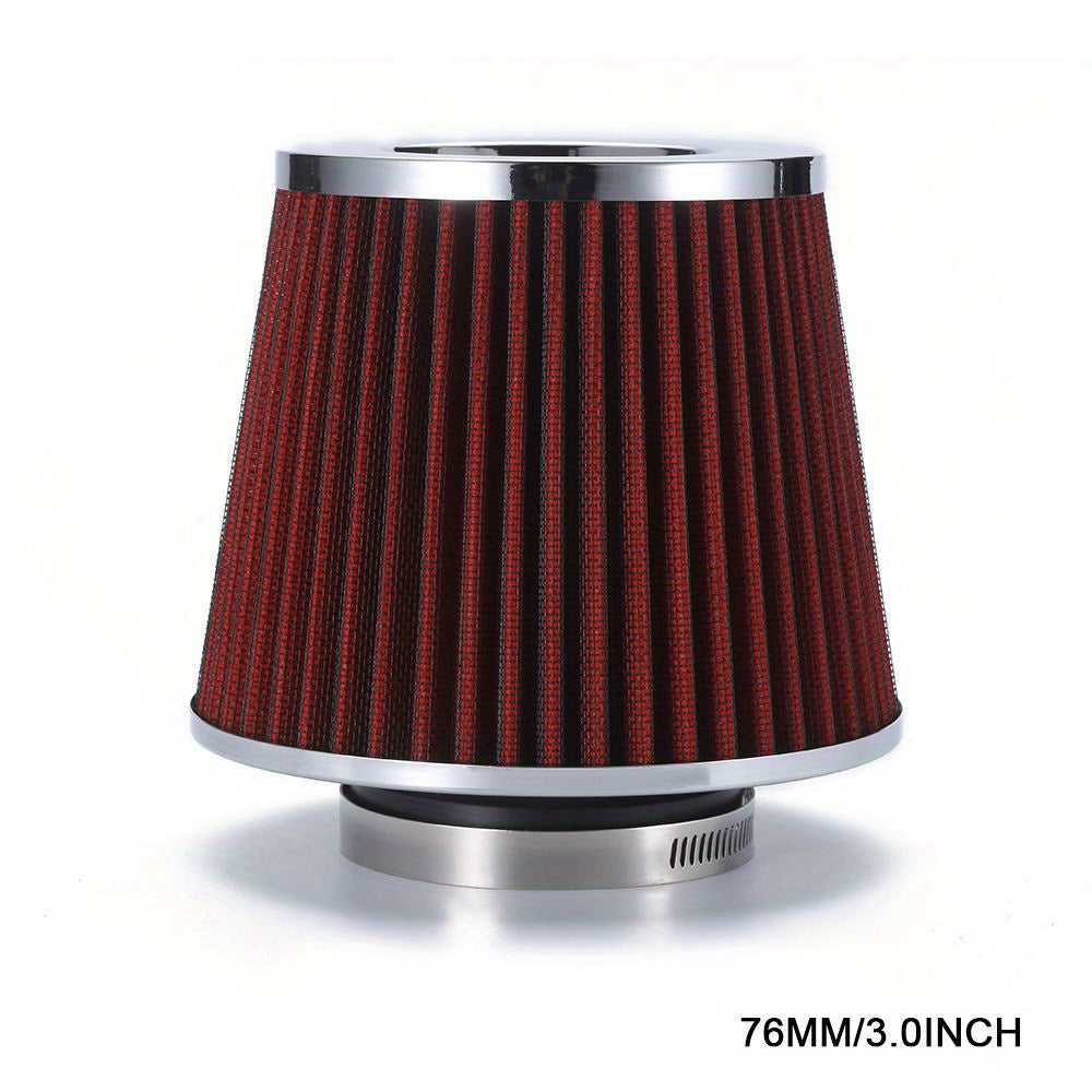 Universal 76mm High Flow Cold Air Intake Filter for Car Engine