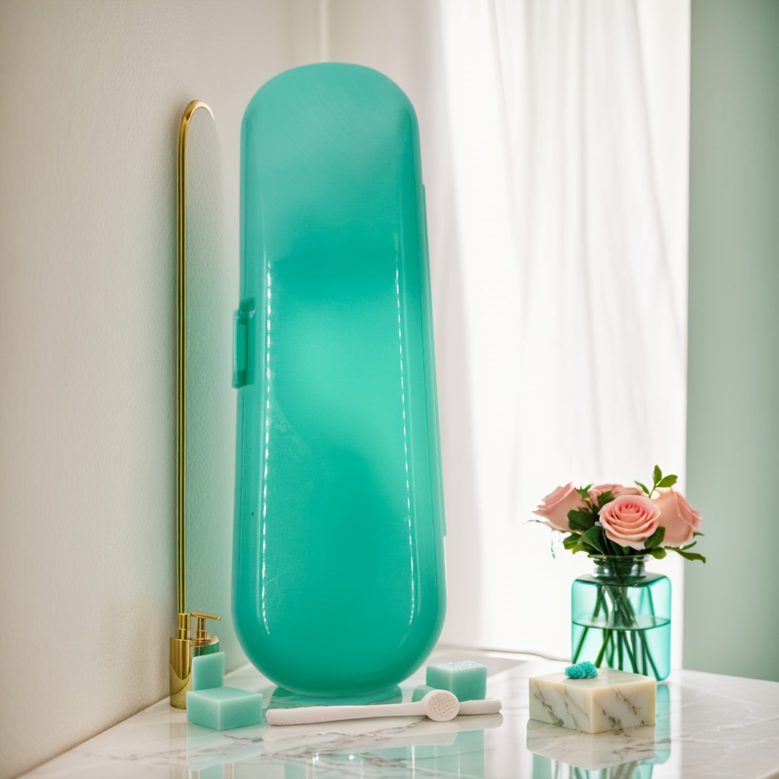 Universal Electric Toothbrush Storage Box Emerald Green Plastic Case