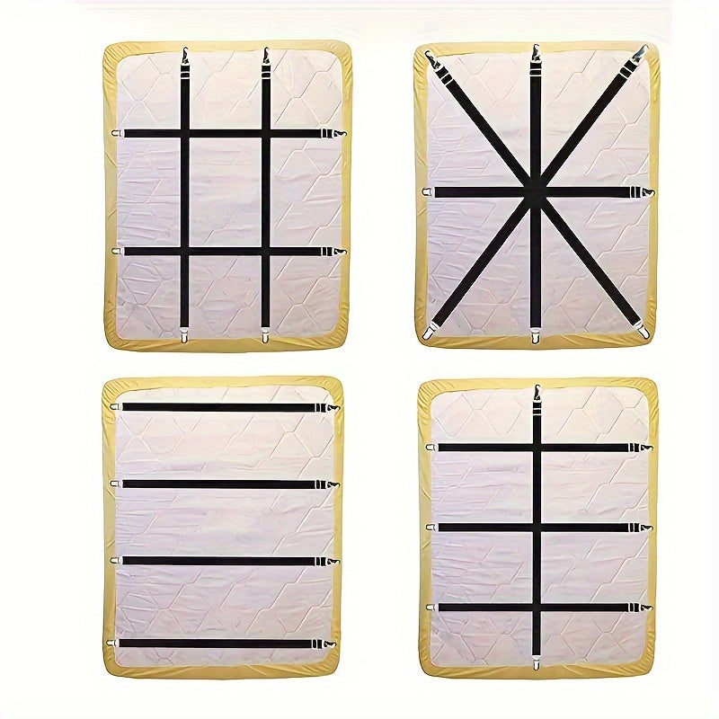 Set of 2 Non-Slip Elastic Bedding Straps for Quilts Sofa Cushions Bed Sheets