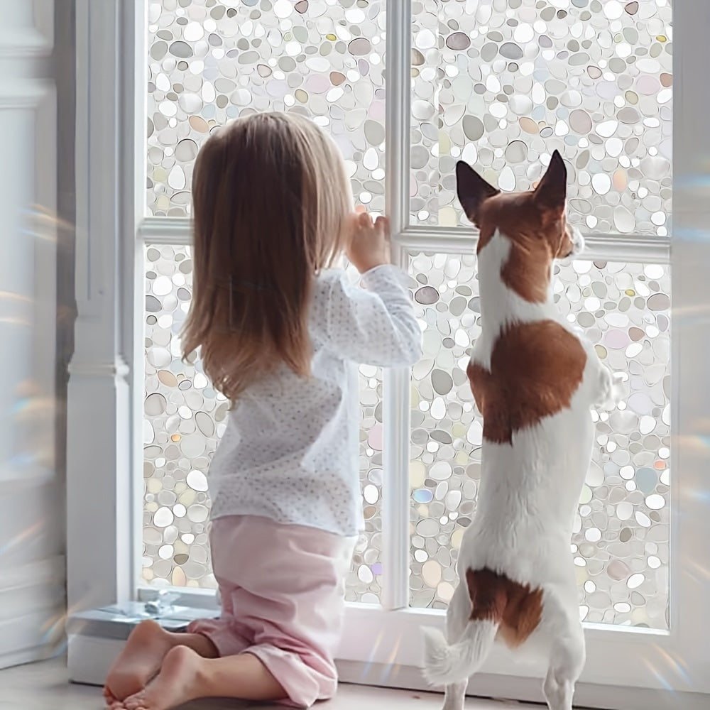 Privacy Window Film 3D Vinyl Static Cling UV Protection Heat Control for Glass Doors