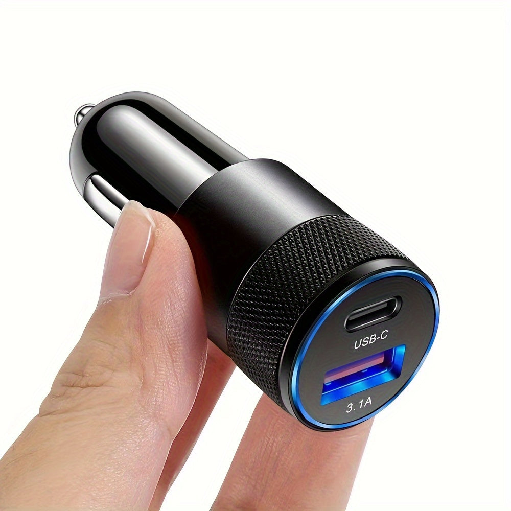 Car Phone Charger Aluminum Alloy Fast Charging USB PD for Mobile Devices