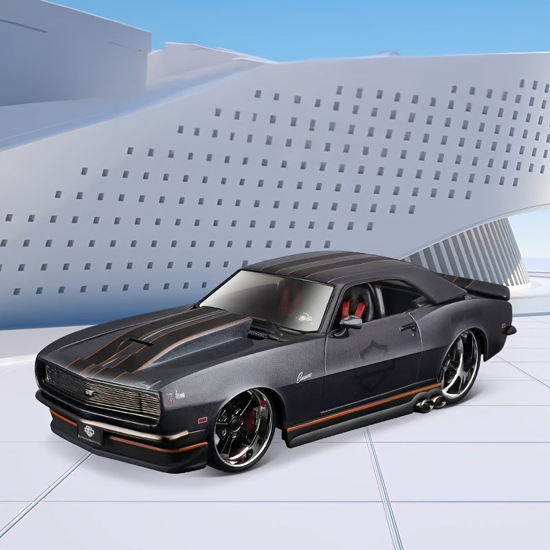 Juguete coleccionable de coche de aleación de zinc gris a escala 1:24 para niños