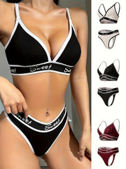 Set of 3 Seamless Backless Viscose Elastane Lingerie Sets Solid Color