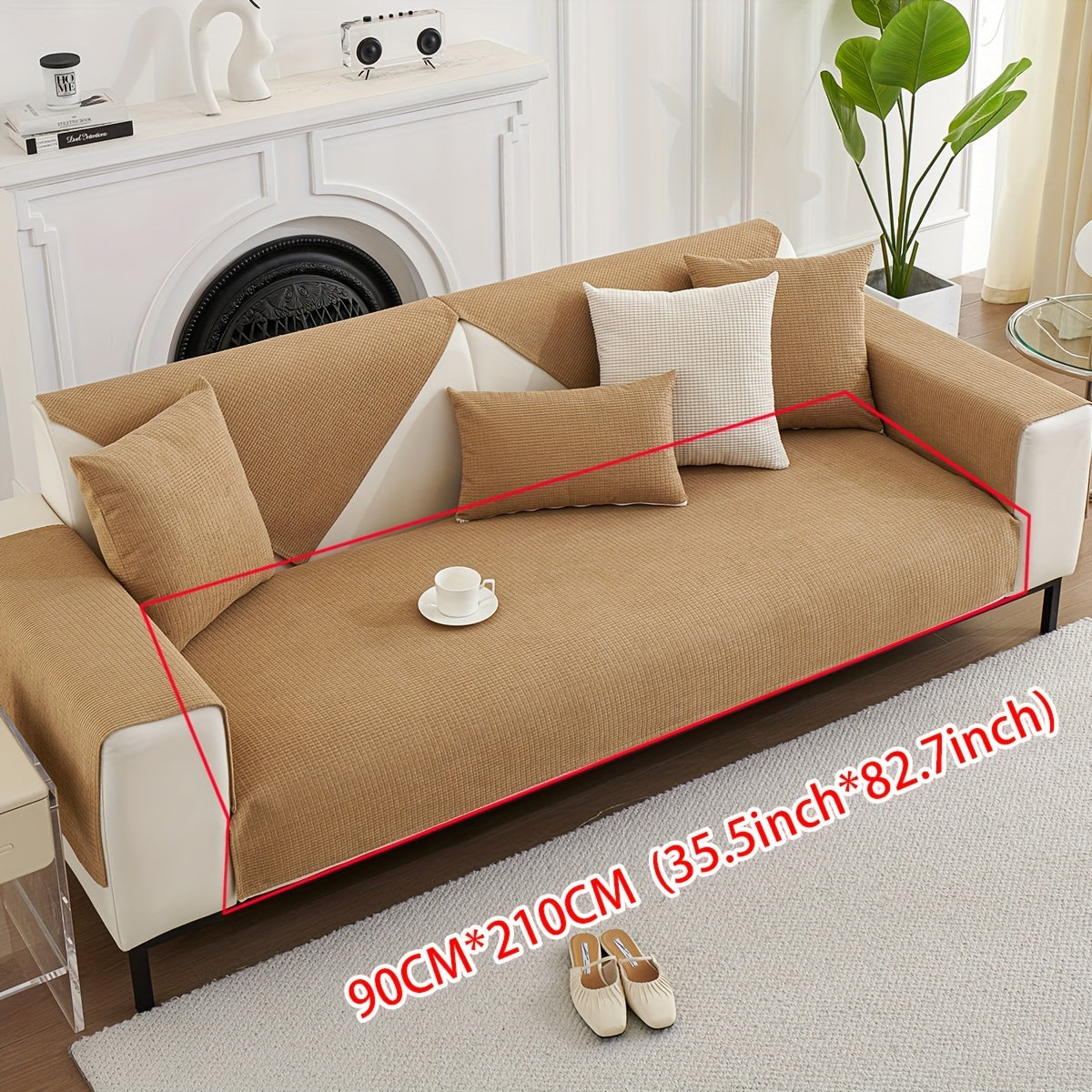 All-Season Velvet Sofa Cushion with Anti-Cat Scratch and Non-Slip Features