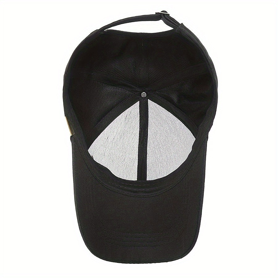 Adjustable Cotton Baseball Cap with Wheat Embroidery for Outdoor Sports