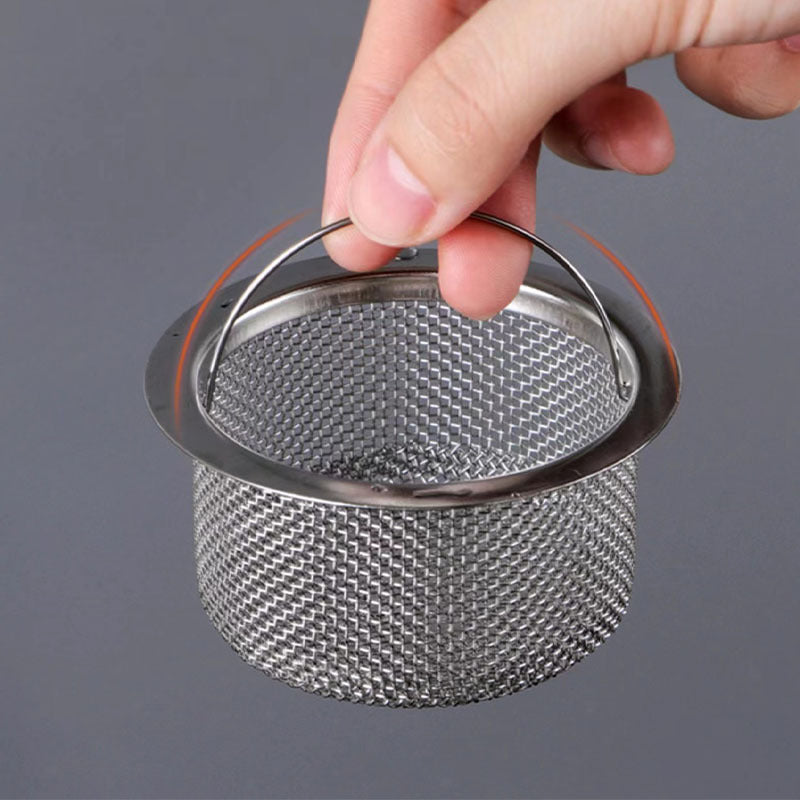 Stainless Steel Kitchen Sink Strainer Basket with Handle for Food Debris