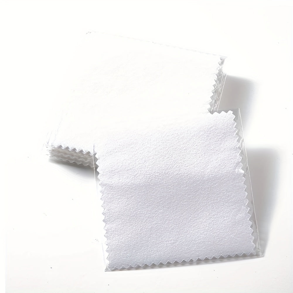 Pack of 50 Jewelry Polishing Cloths 8x8cm White Gray Blue Green for Cleaning and Polishing