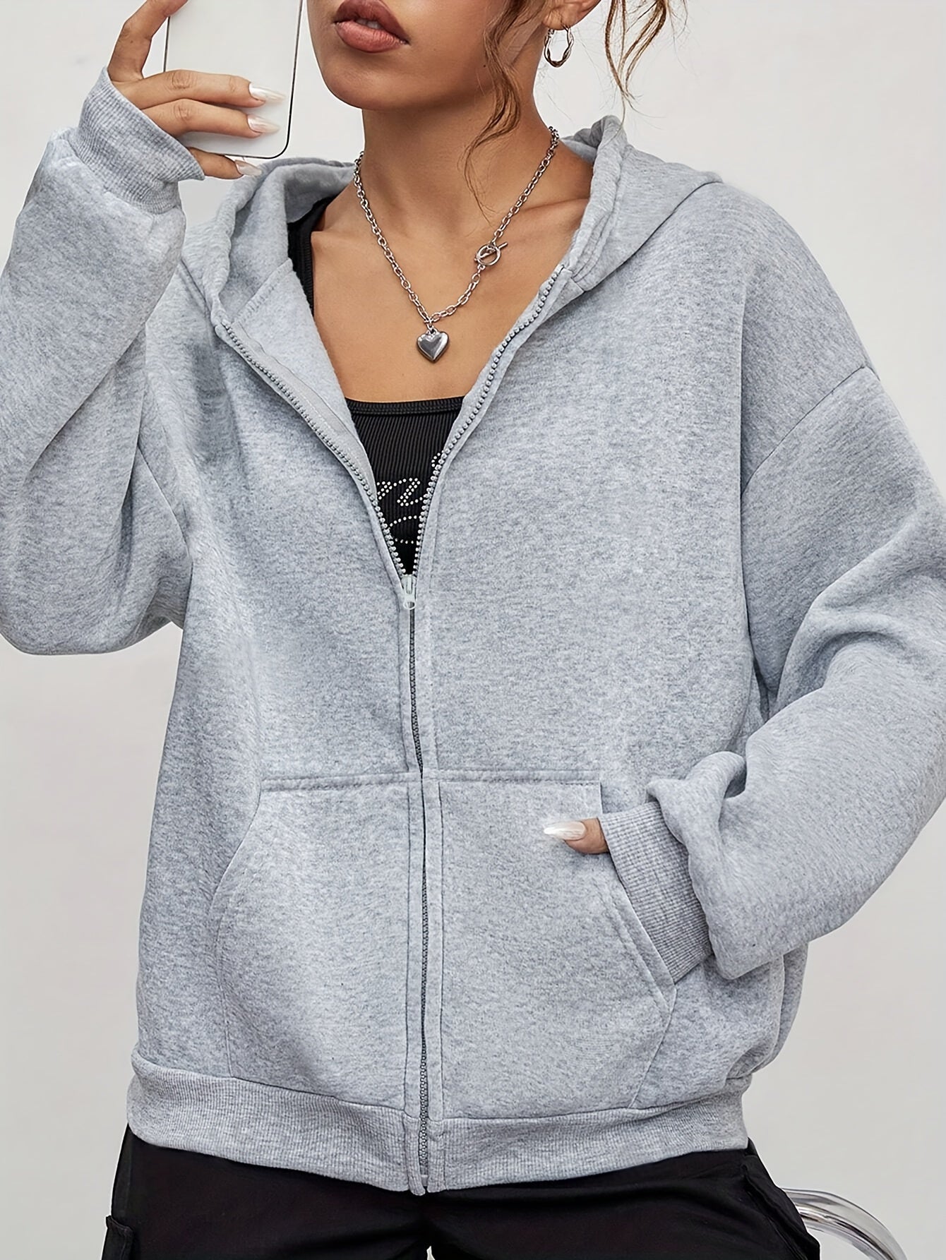 Sudadera ligera de felpa con capucha, bolsillos, manga larga, casual, otoño e invierno, poliéster

Source:
Women's Lightweight Fleece Hoodie with Pockets Long Sleeve Casual Fall Winter Polyester