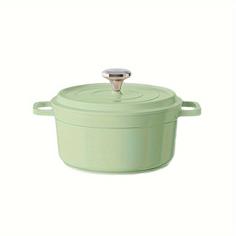 Enamelled Cast Aluminum Dutch Oven Pot with Lid 23.88cm Non-Stick Heavy Duty Cookware
