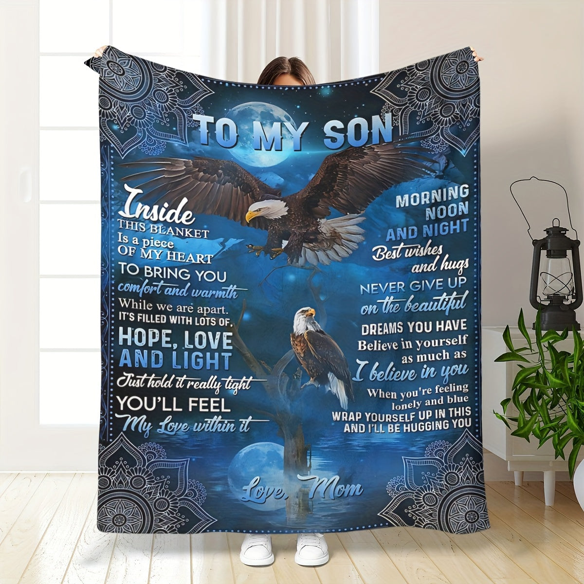 Kids Flannel Throw Blanket Soft Warm for Couch Bed Travel Love You Forever
