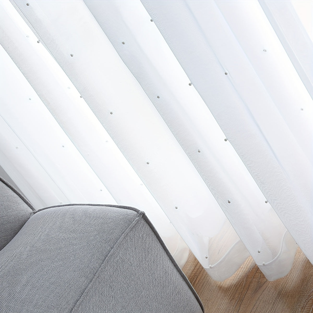 Translucent White Chiffon Sheer Curtain for Living Room and Bedroom