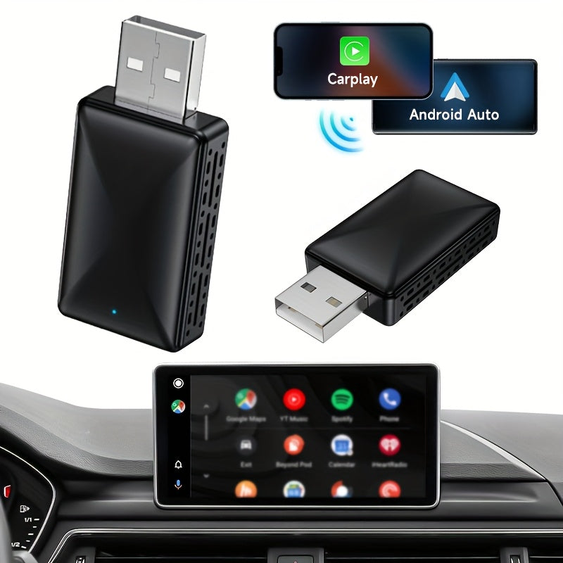 Wireless CarPlay and Android Auto Adapter Universal Fit Compact Low Latency