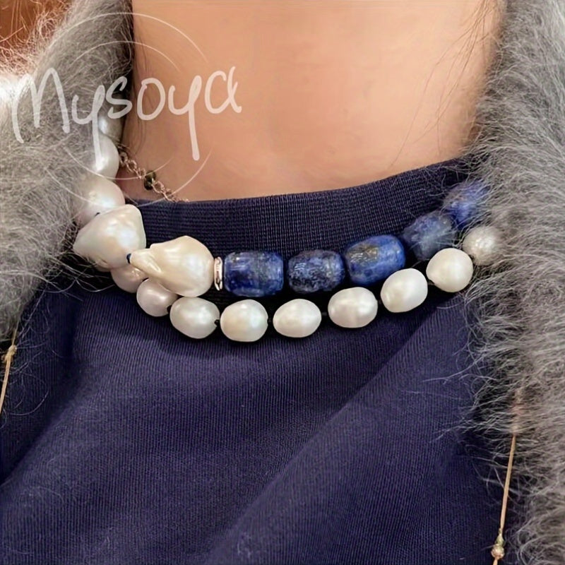 White Gemstone Necklace 6-8mm June Birthstone All-Season Gift Box