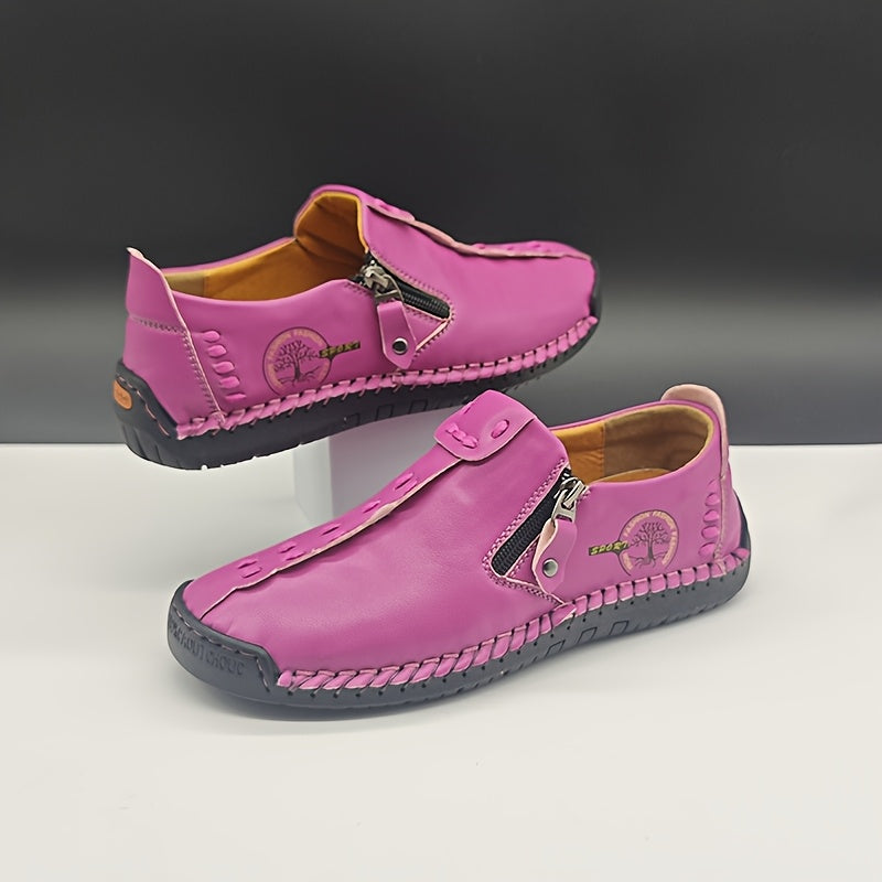 Ayollar uchun oson kiyiladigan loaferlar Nafas oluvchi sun'iy materialdan tayyorlangan, sirpanishga qarshi rezina, kundalik poyabzal