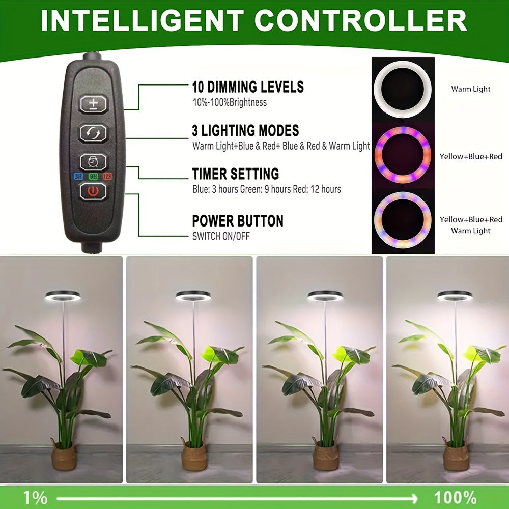 Adjustable Full Spectrum LED Grow Light with 112 LEDs, USB Powered, Height Adjustable