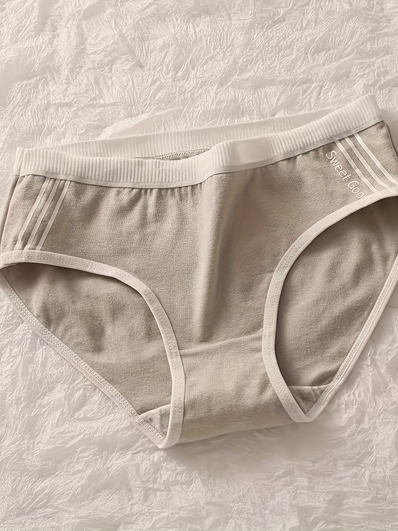 Women's Cotton Briefs 3-Pack Letter Graphic Breathable Comfortable Underwear