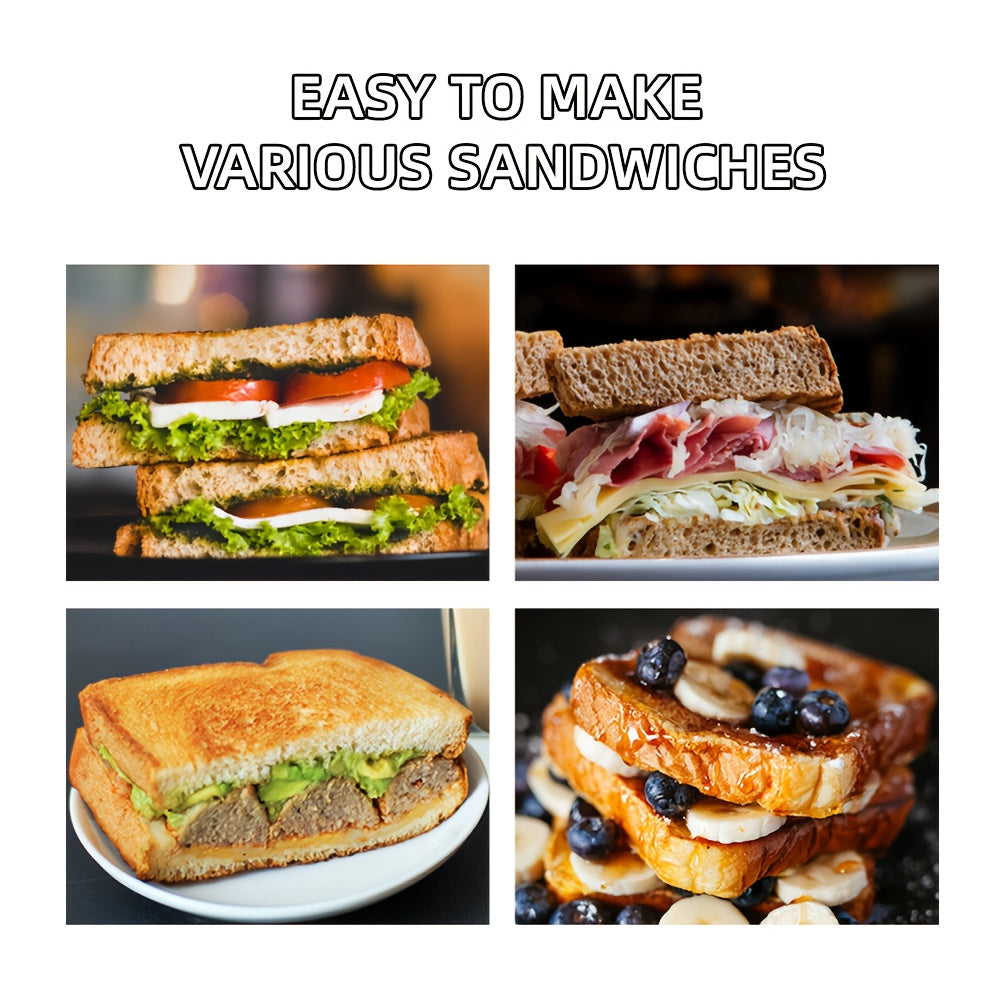 220V Черный тостер для дома, портативный, двухслойный, против заедания, современный дизайн