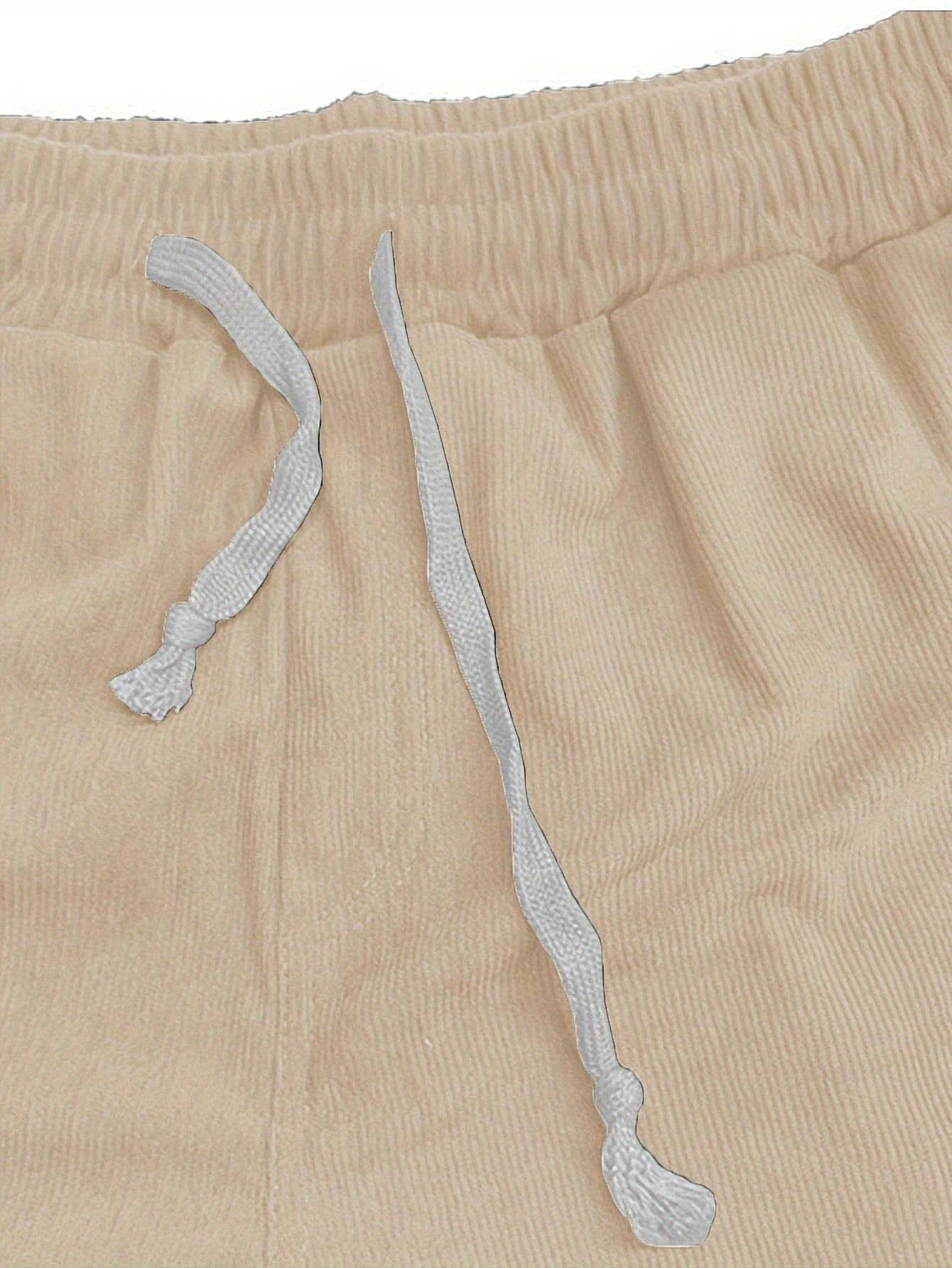 Men's Cotton Corduroy Shorts with Pockets and Drawstring for Summer Casual