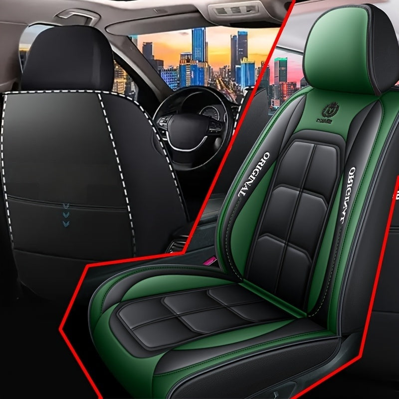2pcs Front Car Seat Covers Leather Fit for Driver and Passenger Seats