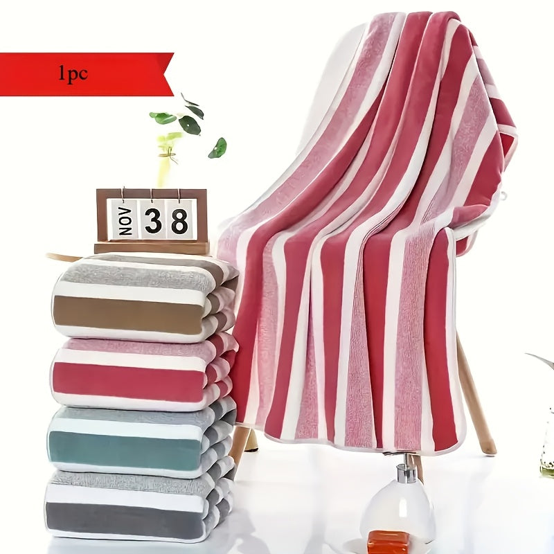 Striped Quick-Drying Polyester Towel for Home Hotel Spa Travel Fluffy