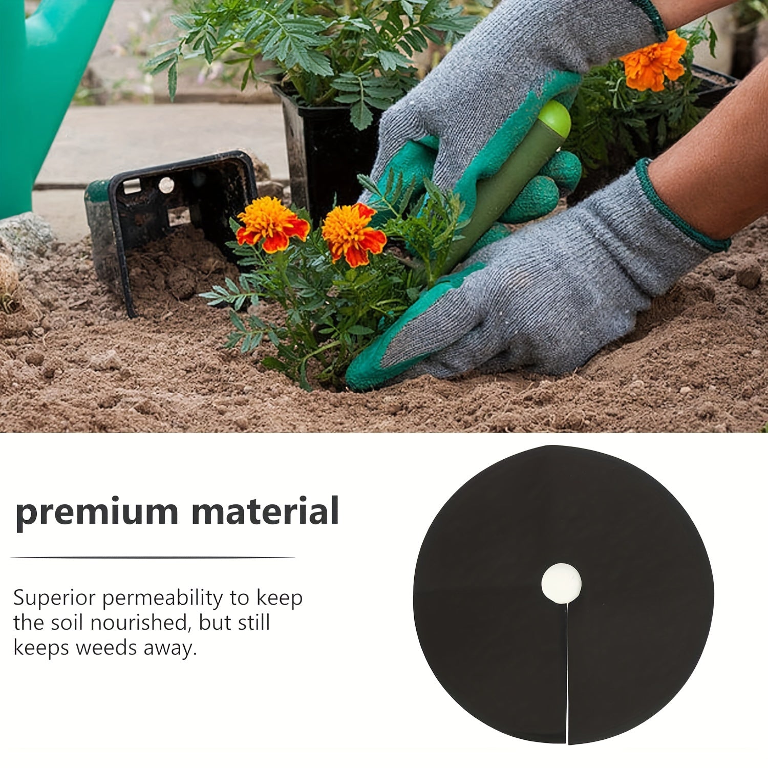 8pcs Black Non-Woven Tree Cover Rings Thick Weed Barrier for Gardening