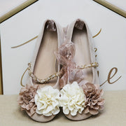 Women's Floral Mary Jane Flats Synthetic Upper Rubber Sole All-Season Comfort