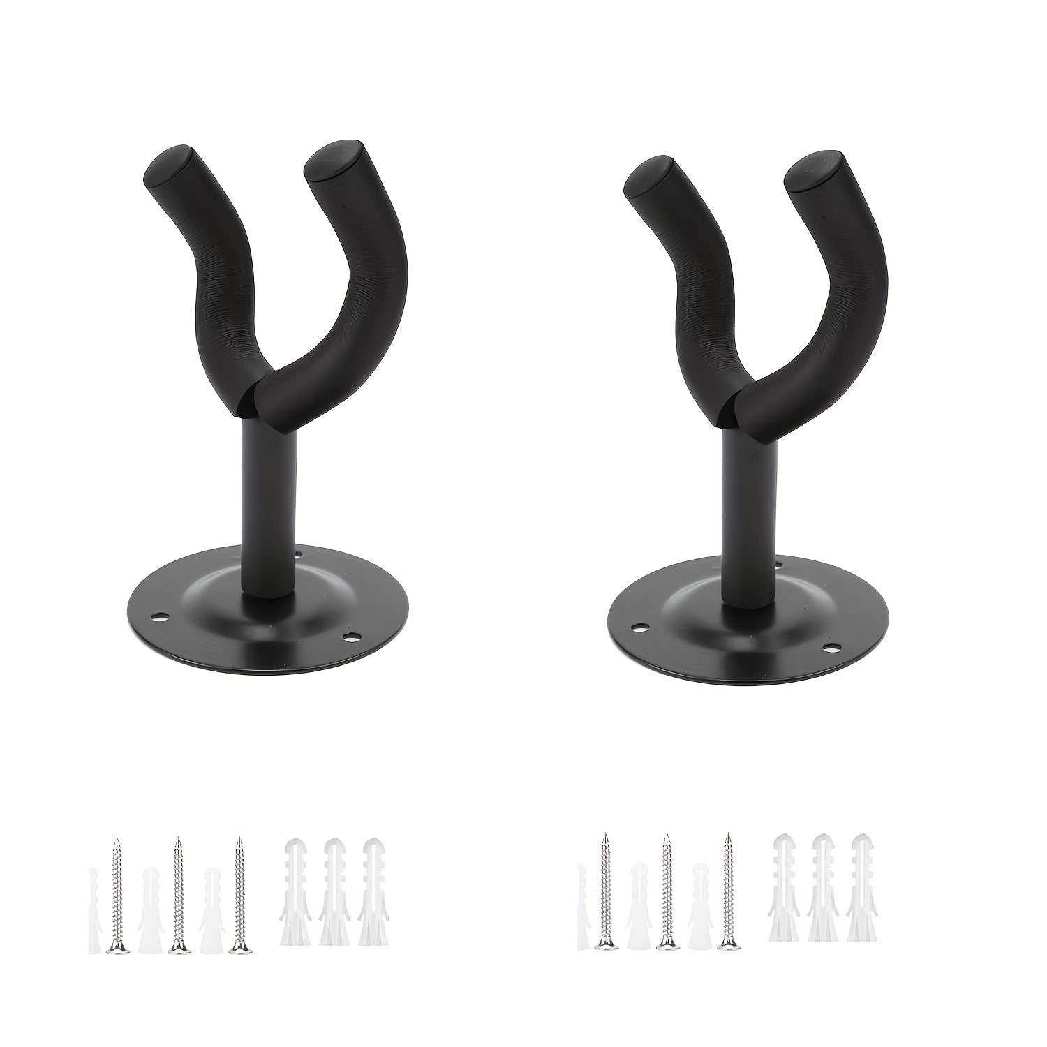 Wall Mounted Guitar Hooks Pack of 2 3 or 4 Black Iron Wall Mount for Folk Bass Electric Classical Guitars