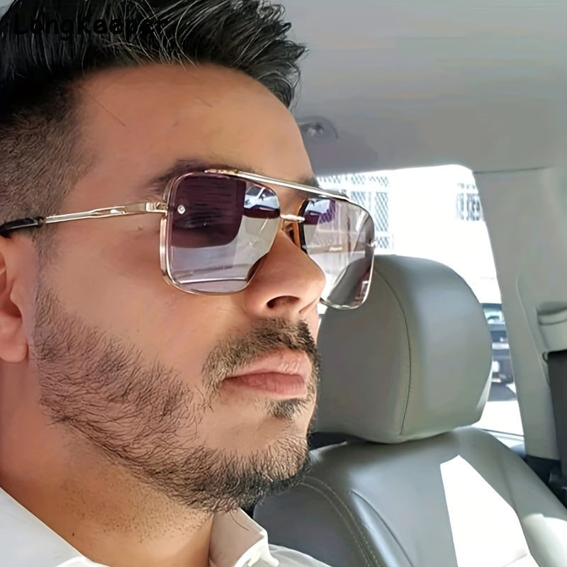 Erkaklar uchun kundalik ish stili shisha, yuqori aniqlikdagi gradient metall ramka, partiyaga mo‘ljallangan ko‘zoynaklar