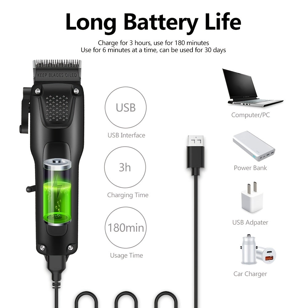 Men's Hair and Beard Grooming Kit with Cordless Clippers Trimmer LED Display